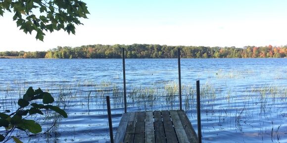 Rickety Dock on Lake in Fall Rickety Dock on a Lake in Fall